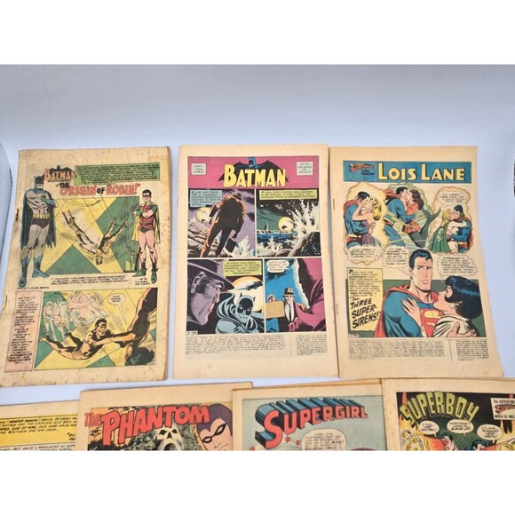Silver Age Comic Book Lot of 7 Superman Batman Phantom DC Action Coverless - Picture 2 of 6